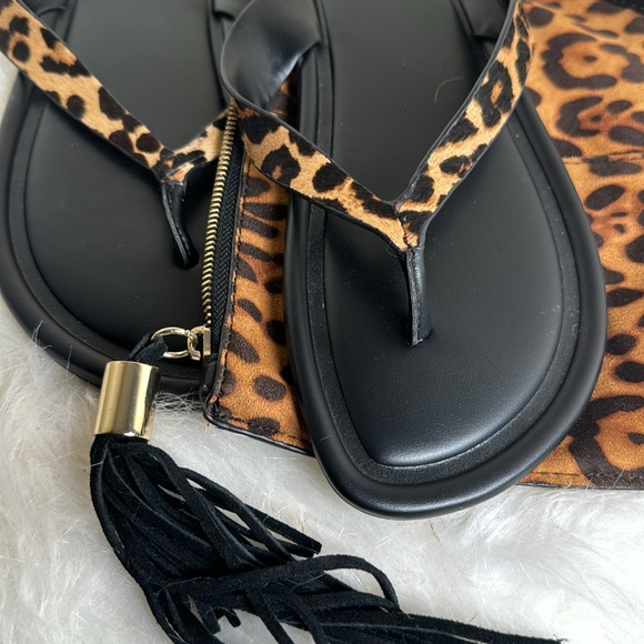 Animal Print Zara slides / matching clutch - Picture 3 of 4